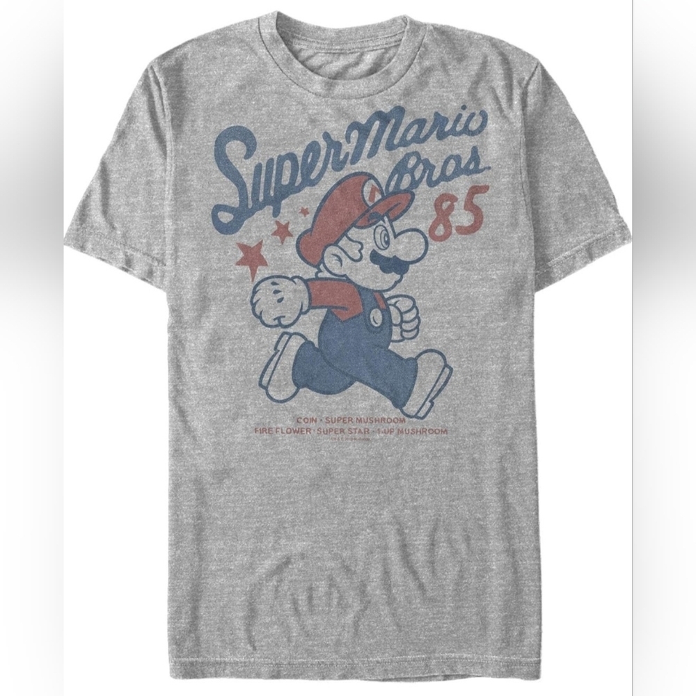 Nintendo Super Mario Bros 1985 Retro Men's Graphic T-Shirt, Size Medium, New
